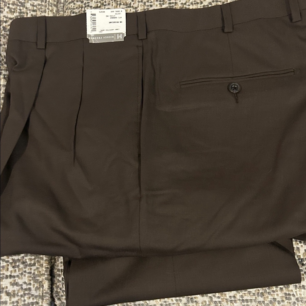 Hickey Freeman Dark Brown Dress Pants
